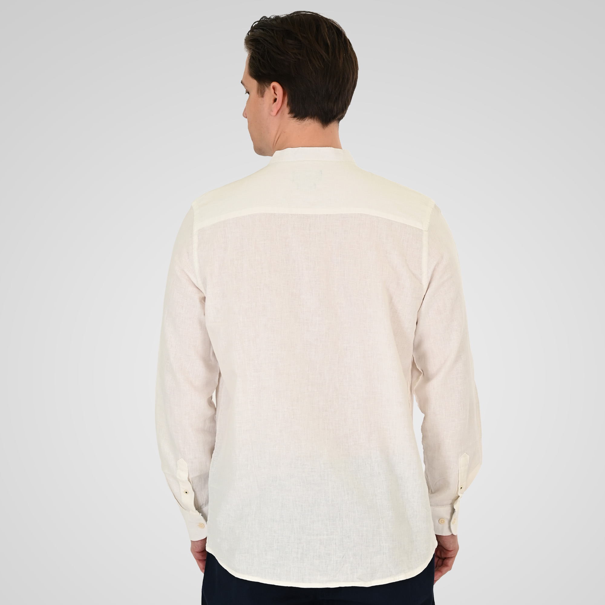 261GS-5191 SHIRT LINEN WITH MAO COLLAR AND LONG SLEEVES LINEN WHITE - Image 4