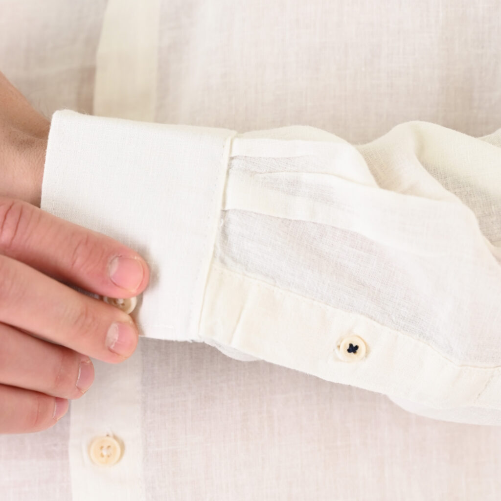 261GS-5191 SHIRT LINEN WITH MAO COLLAR AND LONG SLEEVES LINEN WHITE
