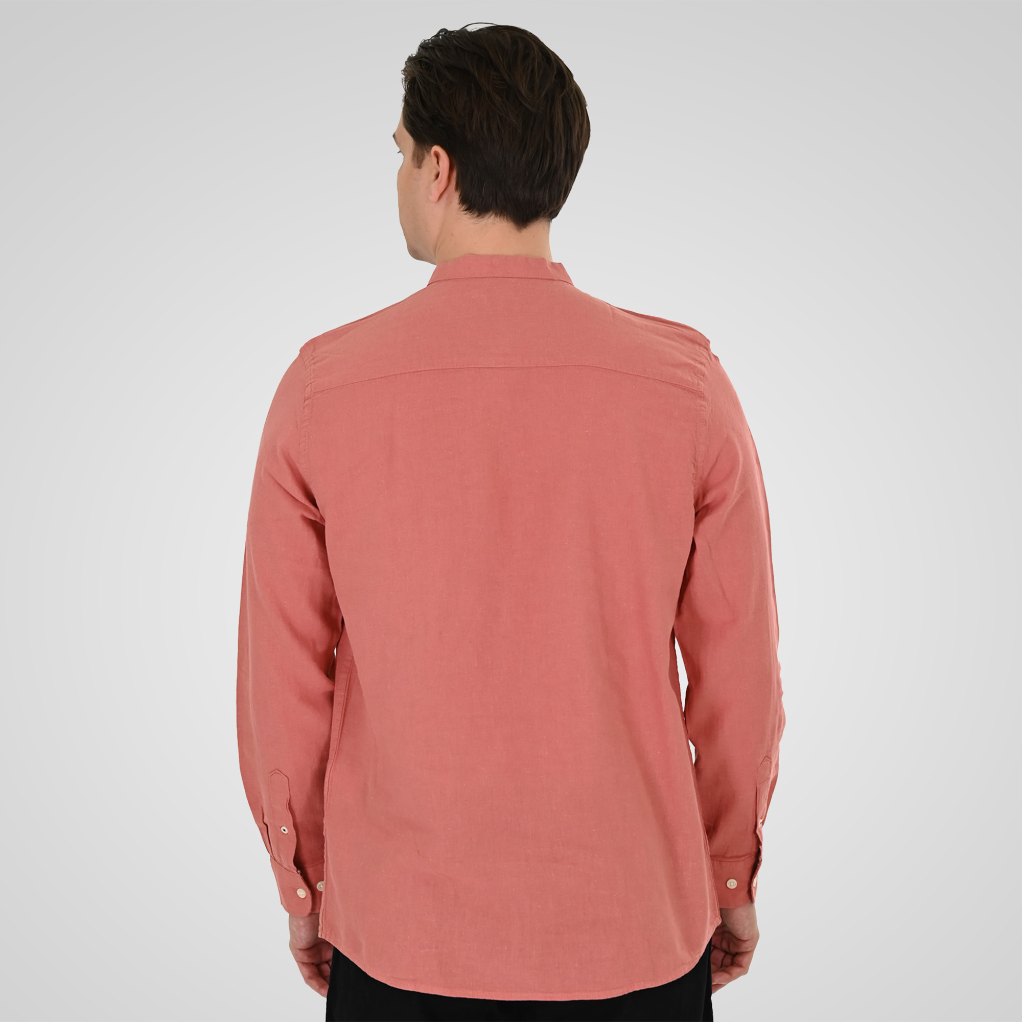 261GS-5191 SHIRT LINEN WITH MAO COLLAR AND LONG SLEEVES DUSTY CORAL - Image 4