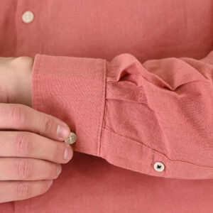261GS-5191 SHIRT LINEN WITH MAO COLLAR AND LONG SLEEVES DUSTY CORAL - Image 6