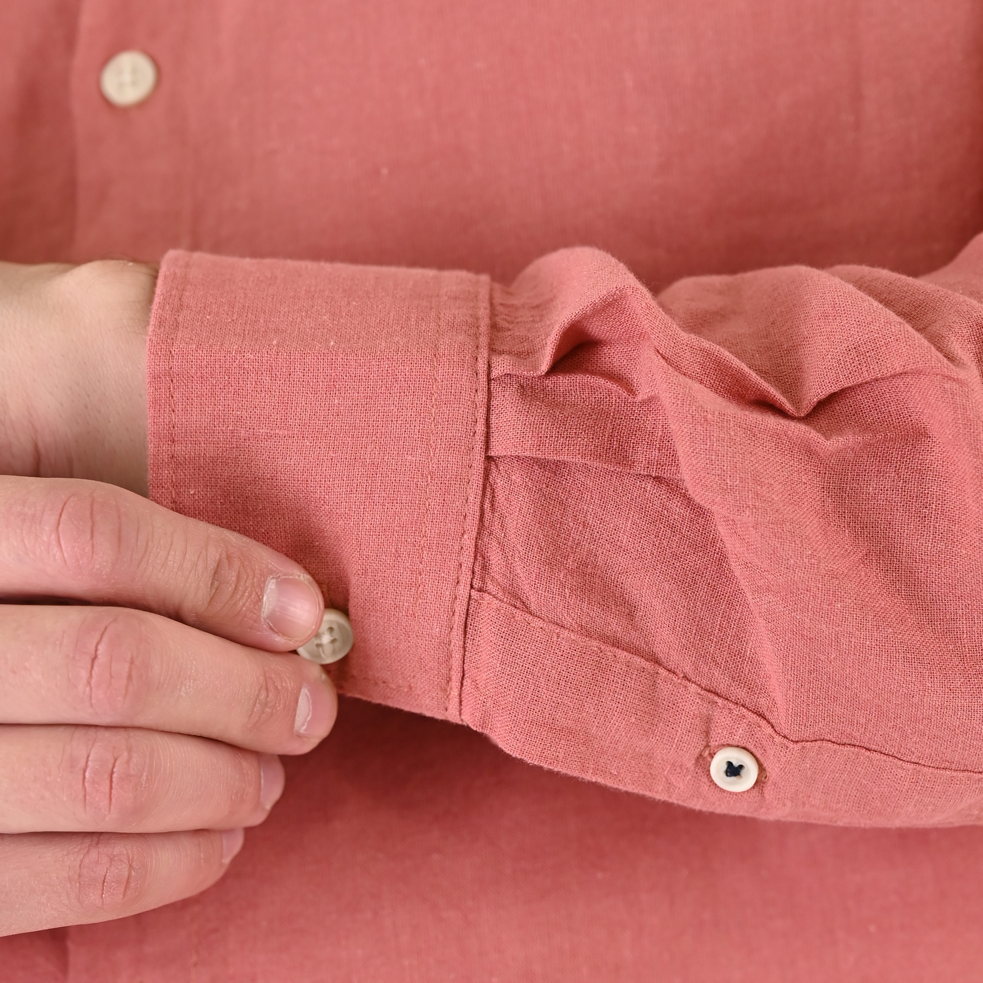 261GS-5191 SHIRT LINEN WITH MAO COLLAR AND LONG SLEEVES DUSTY CORAL - Image 6