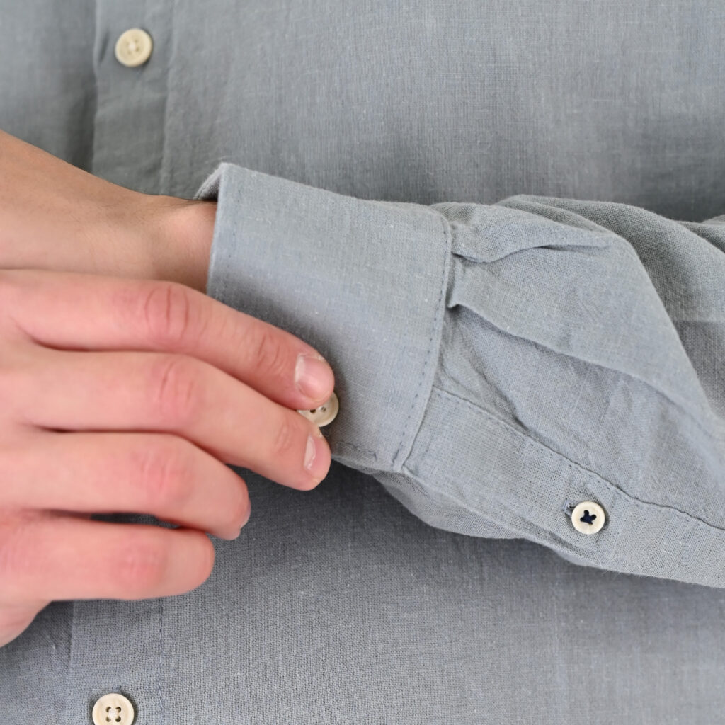 261GS-5191 SHIRT LINEN WITH MAO COLLAR AND LONG SLEEVES SEAMIST