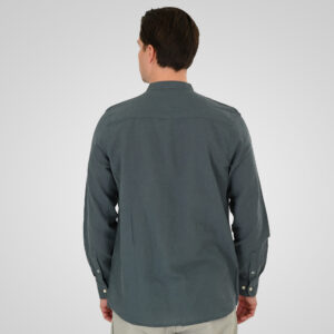 261GS-5191 SHIRT LINEN WITH MAO COLLAR AND LONG SLEEVES STONE BLUE - Image 4