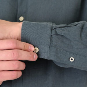 261GS-5191 SHIRT LINEN WITH MAO COLLAR AND LONG SLEEVES STONE BLUE - Image 6