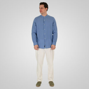 261GS-5191 SHIRT LINEN WITH MAO COLLAR AND LONG SLEEVES CIEL