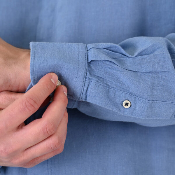 261GS-5191 SHIRT LINEN WITH MAO COLLAR AND LONG SLEEVES CIEL