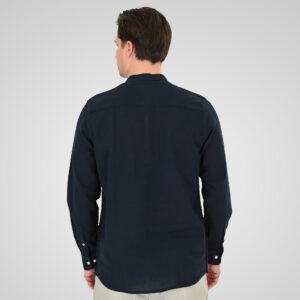 261GS-5191 SHIRT LINEN WITH MAO COLLAR AND LONG SLEEVES NAVY - Image 4