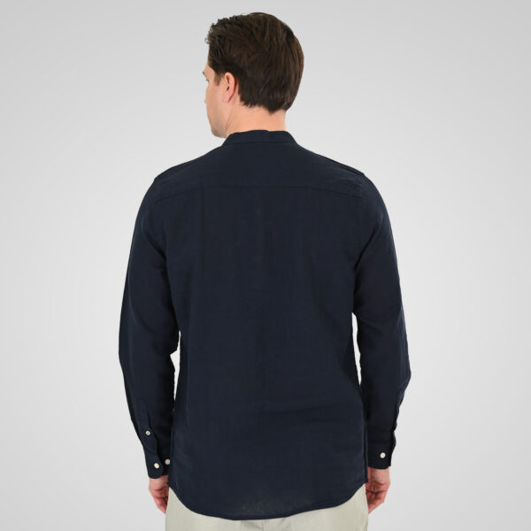 261GS-5191 SHIRT LINEN WITH MAO COLLAR AND LONG SLEEVES NAVY