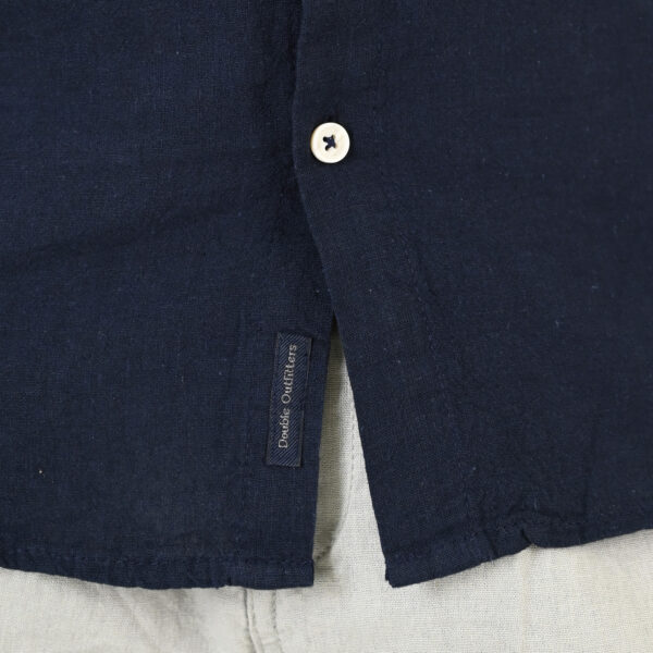 261GS-5191 SHIRT LINEN WITH MAO COLLAR AND LONG SLEEVES NAVY