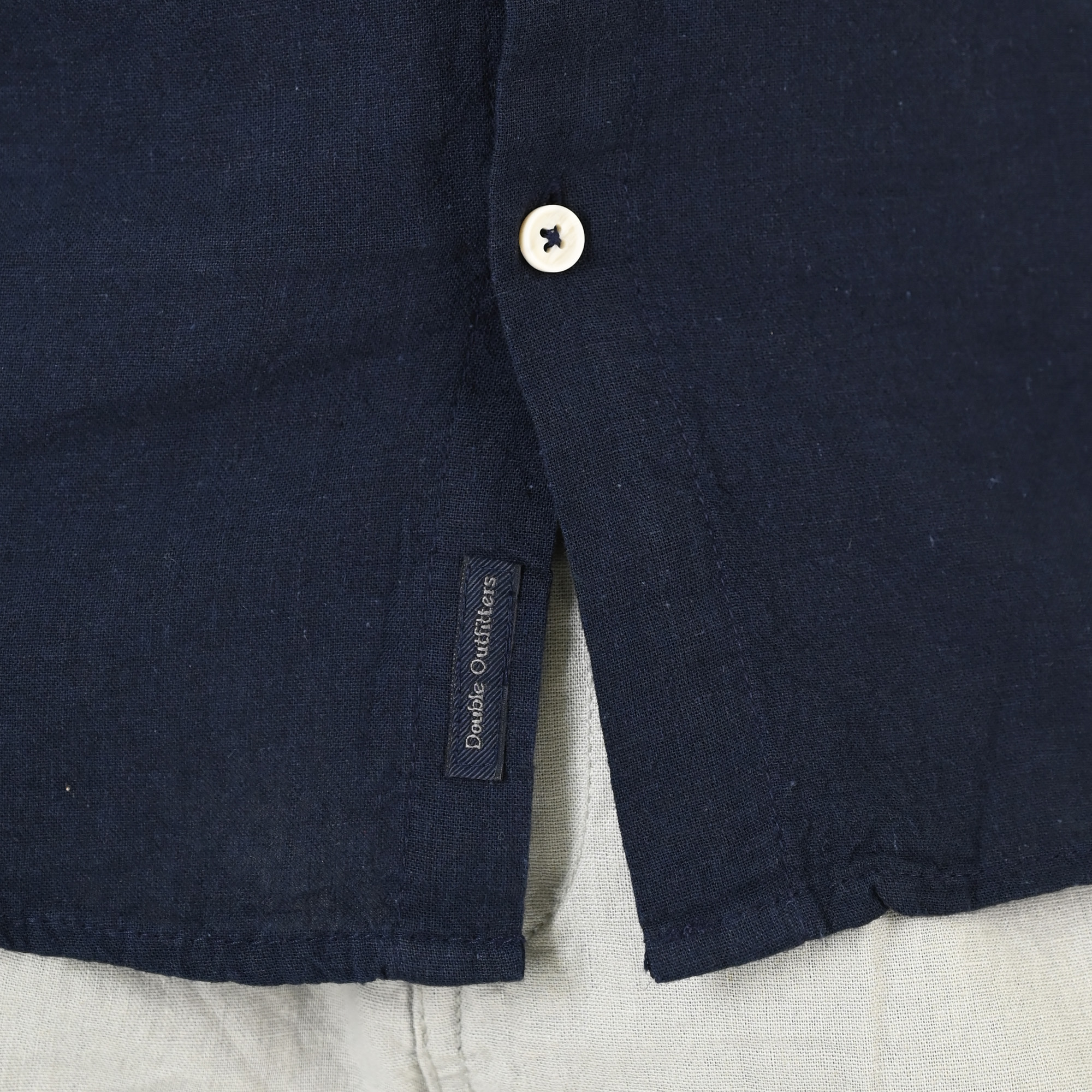 261GS-5191 SHIRT LINEN WITH MAO COLLAR AND LONG SLEEVES NAVY - Image 5