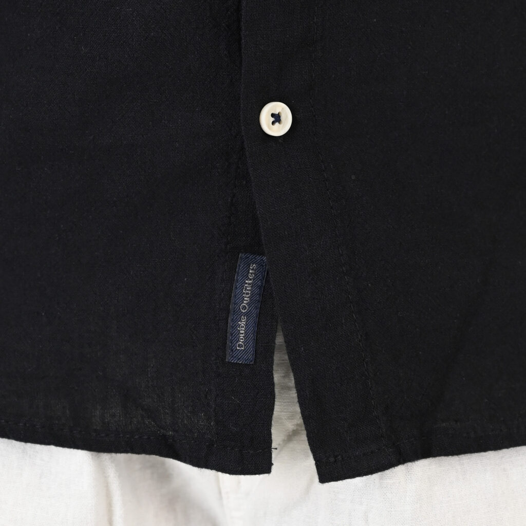 261GS-5191 SHIRT LINEN WITH MAO COLLAR AND LONG SLEEVES BLACK