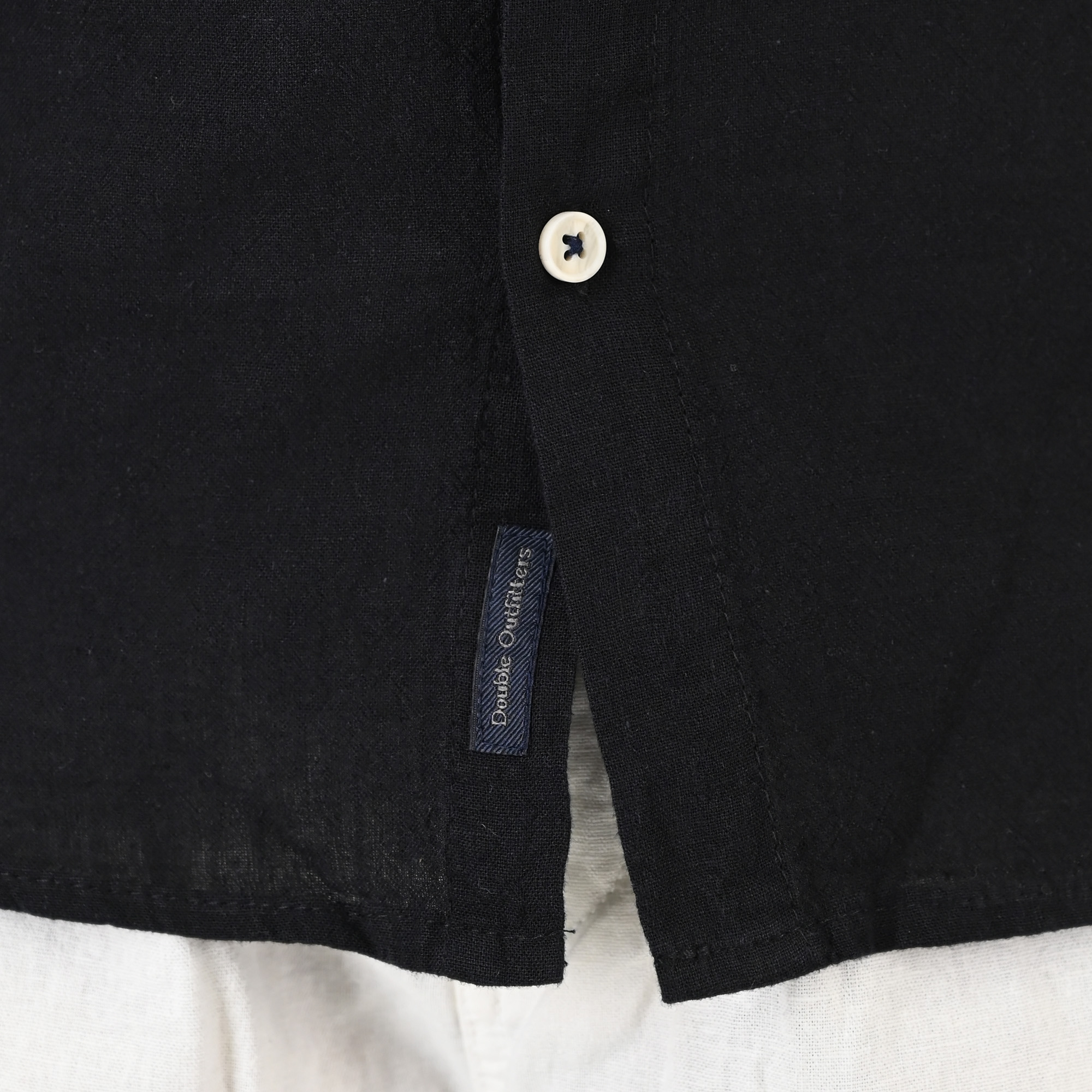 261GS-5191 SHIRT LINEN WITH MAO COLLAR AND LONG SLEEVES BLACK - Image 5