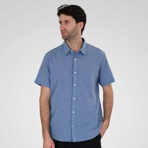 261GS-5192 SHIRT LINEN WITH CHEST POCKET AND SHORT SLEEVES CIEL