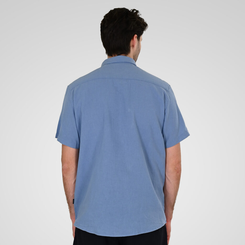 261GS-5192 SHIRT LINEN WITH CHEST POCKET AND SHORT SLEEVES CIEL