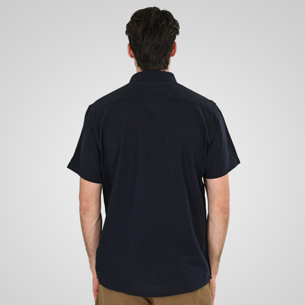 261GS-5192 SHIRT LINEN WITH CHEST POCKET AND SHORT SLEEVES NAVY