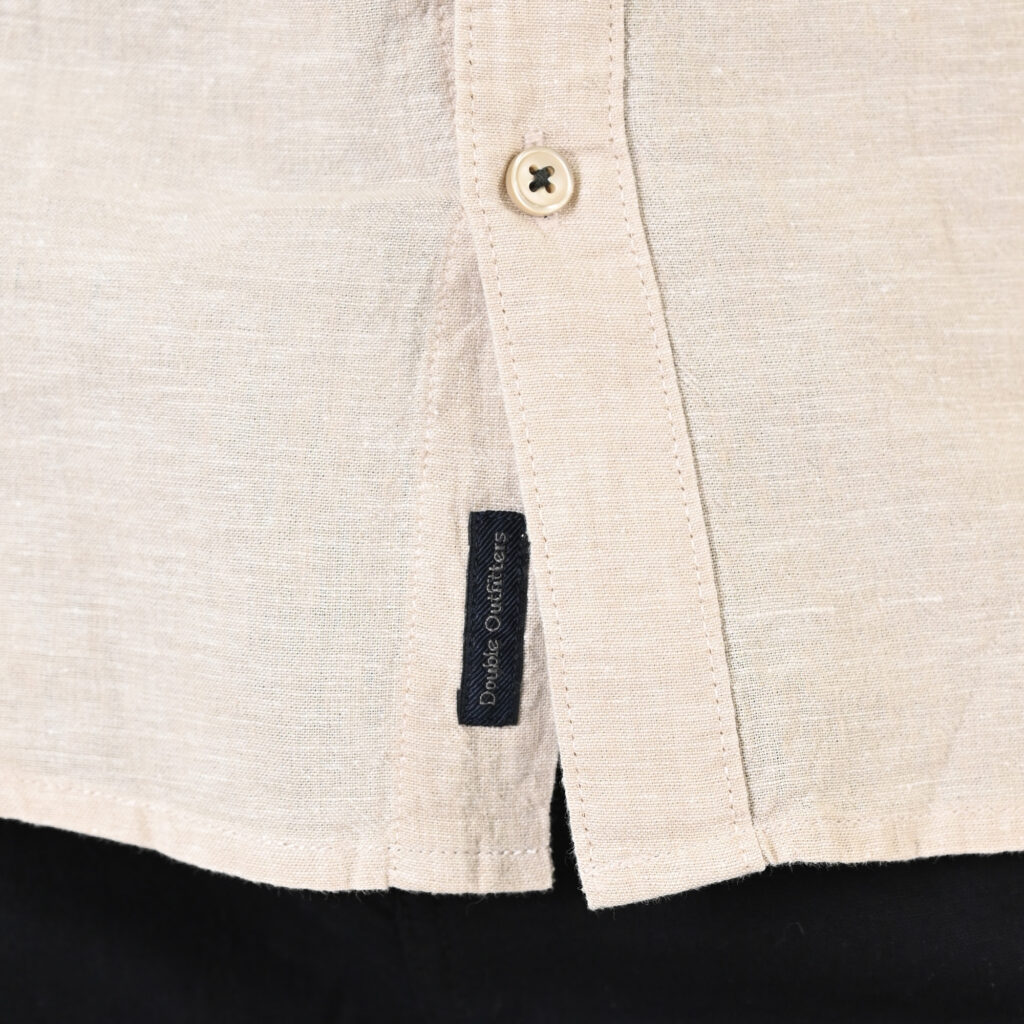 261GS-5194 SHIRT LINEN WITH MAO COLLAR AND SHORT SLEEVES BEIGE