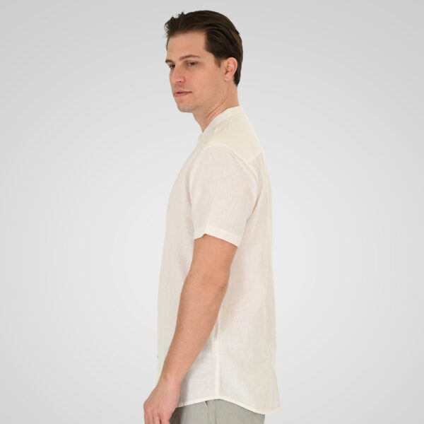 261GS-5194 SHIRT LINEN WITH MAO COLLAR AND SHORT SLEEVES LINEN WHITE