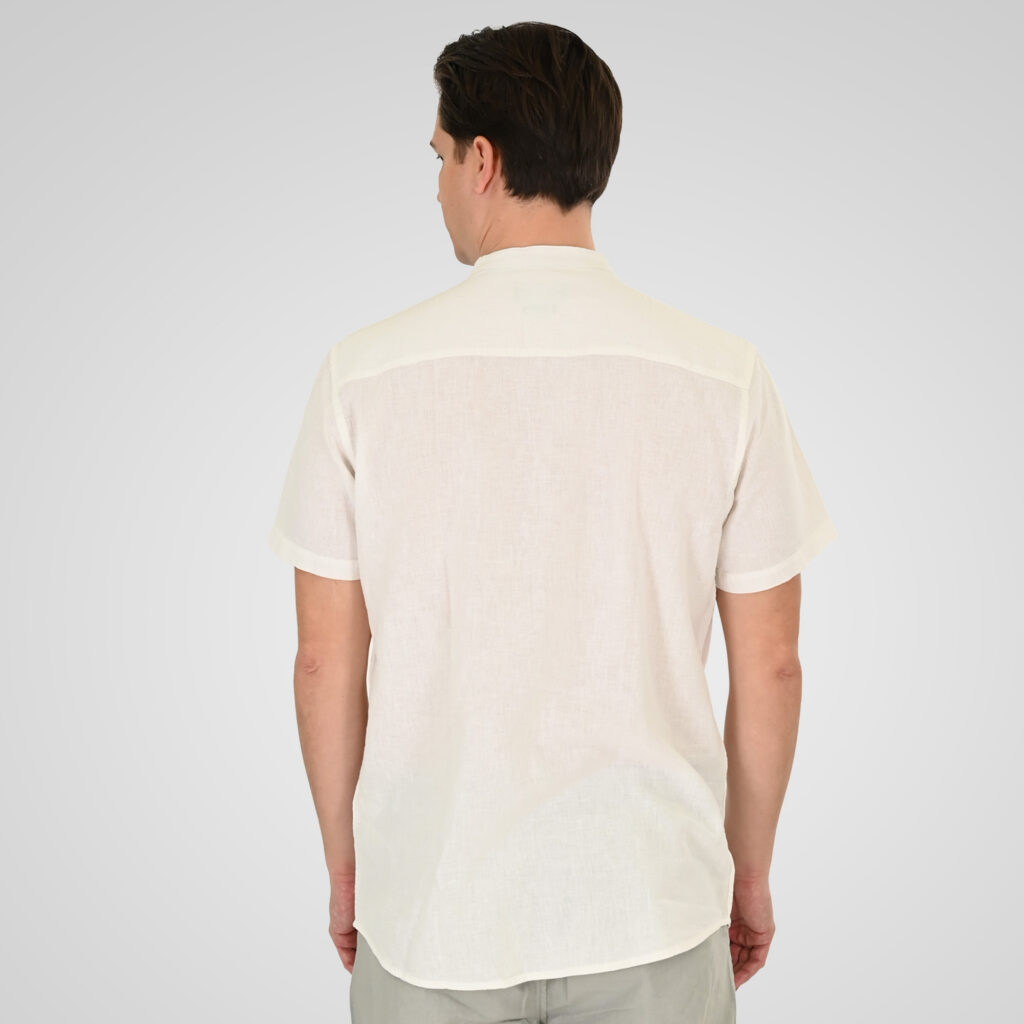 261GS-5194 SHIRT LINEN WITH MAO COLLAR AND SHORT SLEEVES LINEN WHITE