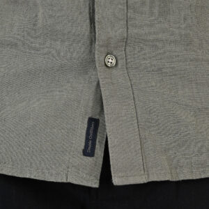 261GS-5194 SHIRT LINEN WITH MAO COLLAR AND SHORT SLEEVES OLIVE - Image 5