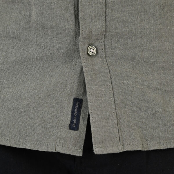 261GS-5194 SHIRT LINEN WITH MAO COLLAR AND SHORT SLEEVES OLIVE
