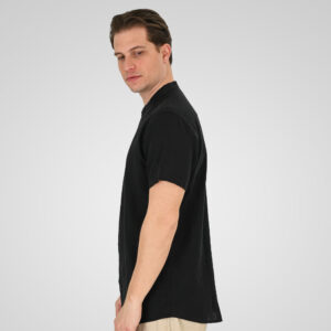 261GS-5194 SHIRT LINEN WITH MAO COLLAR AND SHORT SLEEVES BLACK - Image 3