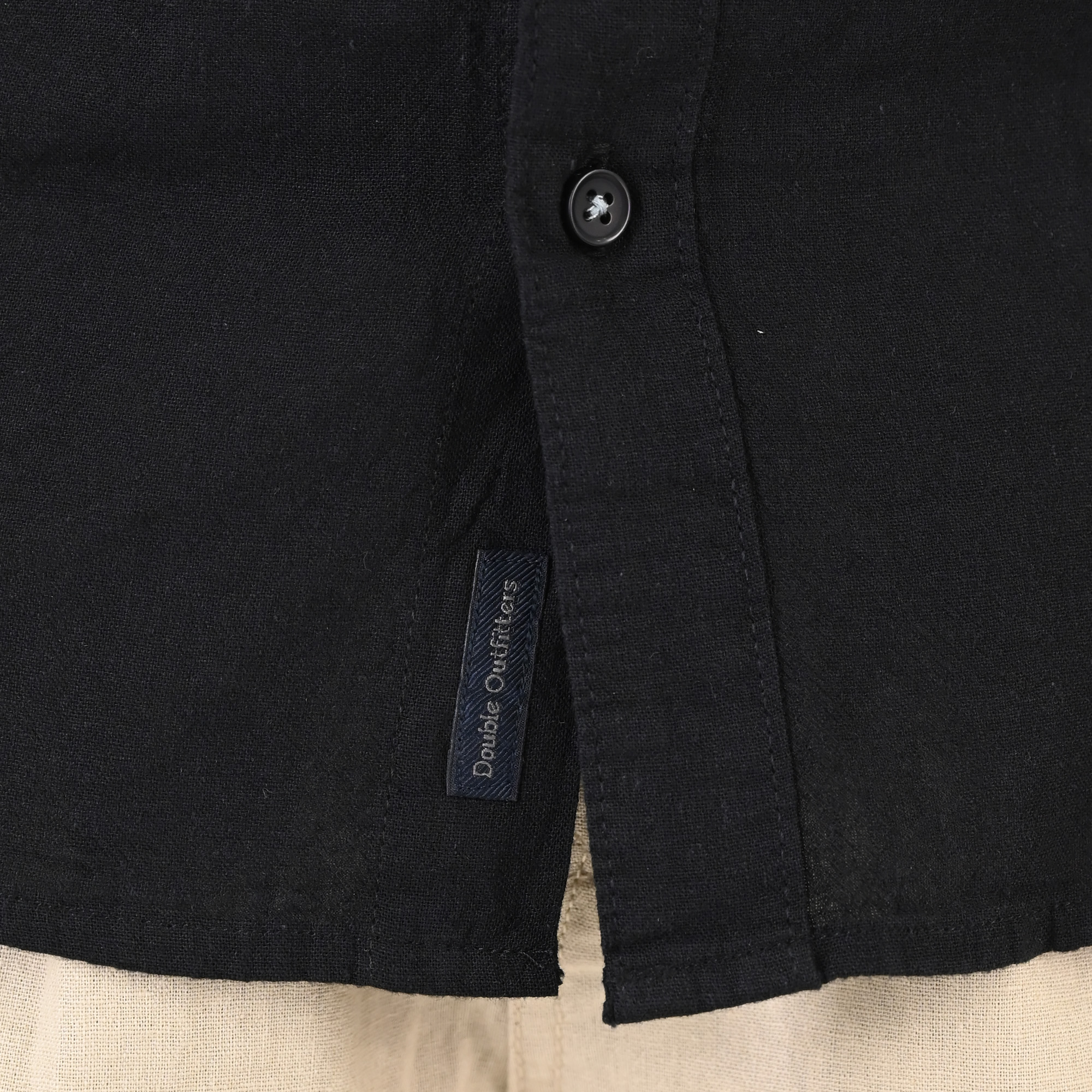261GS-5194 SHIRT LINEN WITH MAO COLLAR AND SHORT SLEEVES BLACK - Image 5