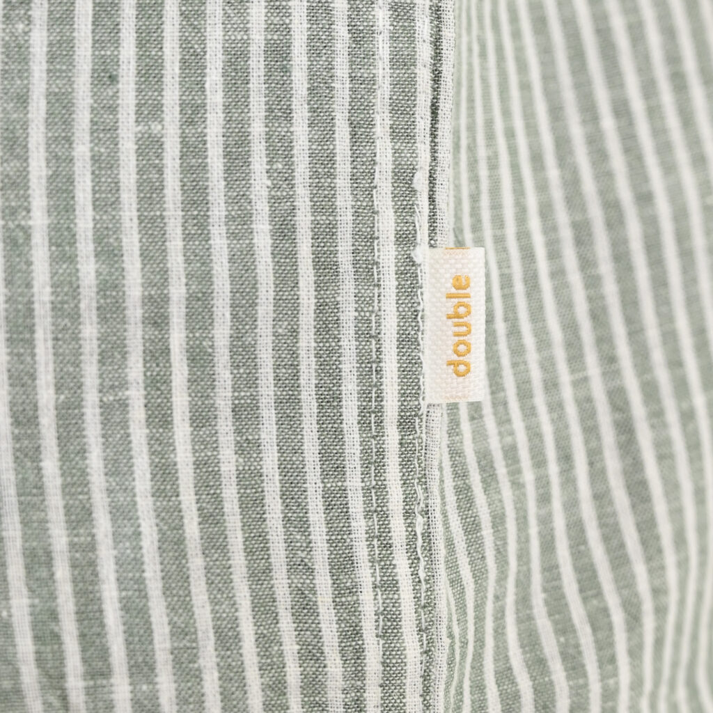 261GS-5195 SHIRT LINEN STRIPED WITH MAO COLLAR AND LONG SLEEVES CC4 MINT WHITE
