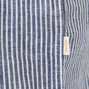 261GS-5195 SHIRT LINEN STRIPED WITH MAO COLLAR AND LONG SLEEVES CC5 BLUE WHITE - Image 5