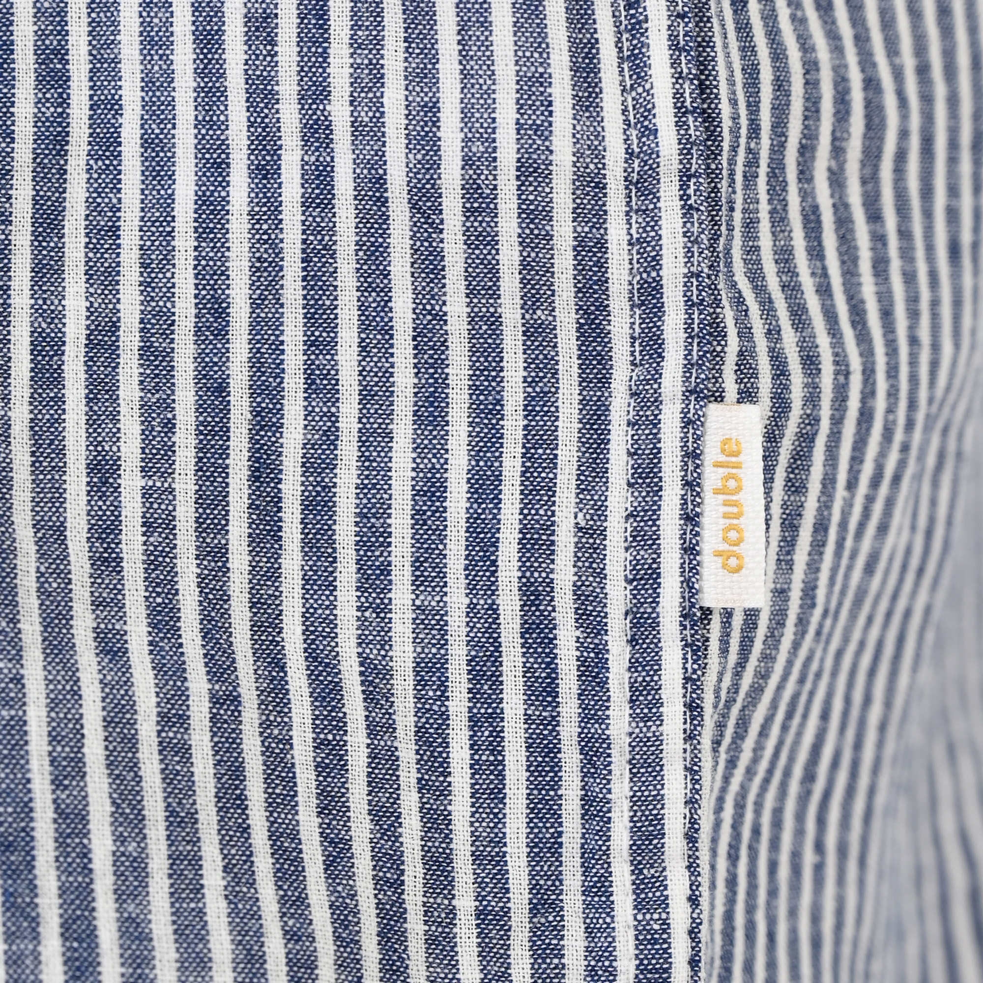 261GS-5195 SHIRT LINEN STRIPED WITH MAO COLLAR AND LONG SLEEVES CC5 BLUE WHITE - Image 5