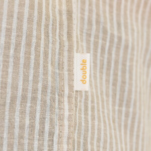 261GS-5195 SHIRT LINEN STRIPED WITH MAO COLLAR AND LONG SLEEVES CC90 BEIGE WHITE - Image 5