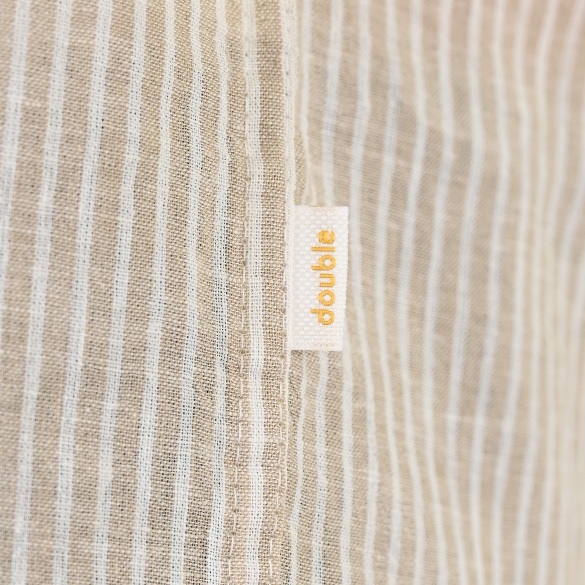 261GS-5195 SHIRT LINEN STRIPED WITH MAO COLLAR AND LONG SLEEVES CC90 BEIGE WHITE - Image 5