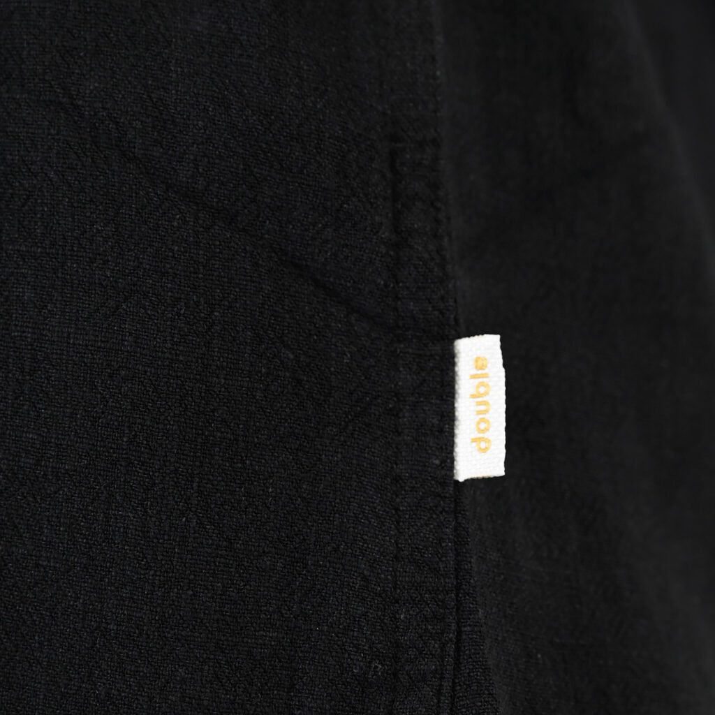261GS-5198 SHIRT LINEN WITH CAMP COLLAR, CHEST POCKET AND SHORT SLEEVES (RELAXED FIT) BLACK