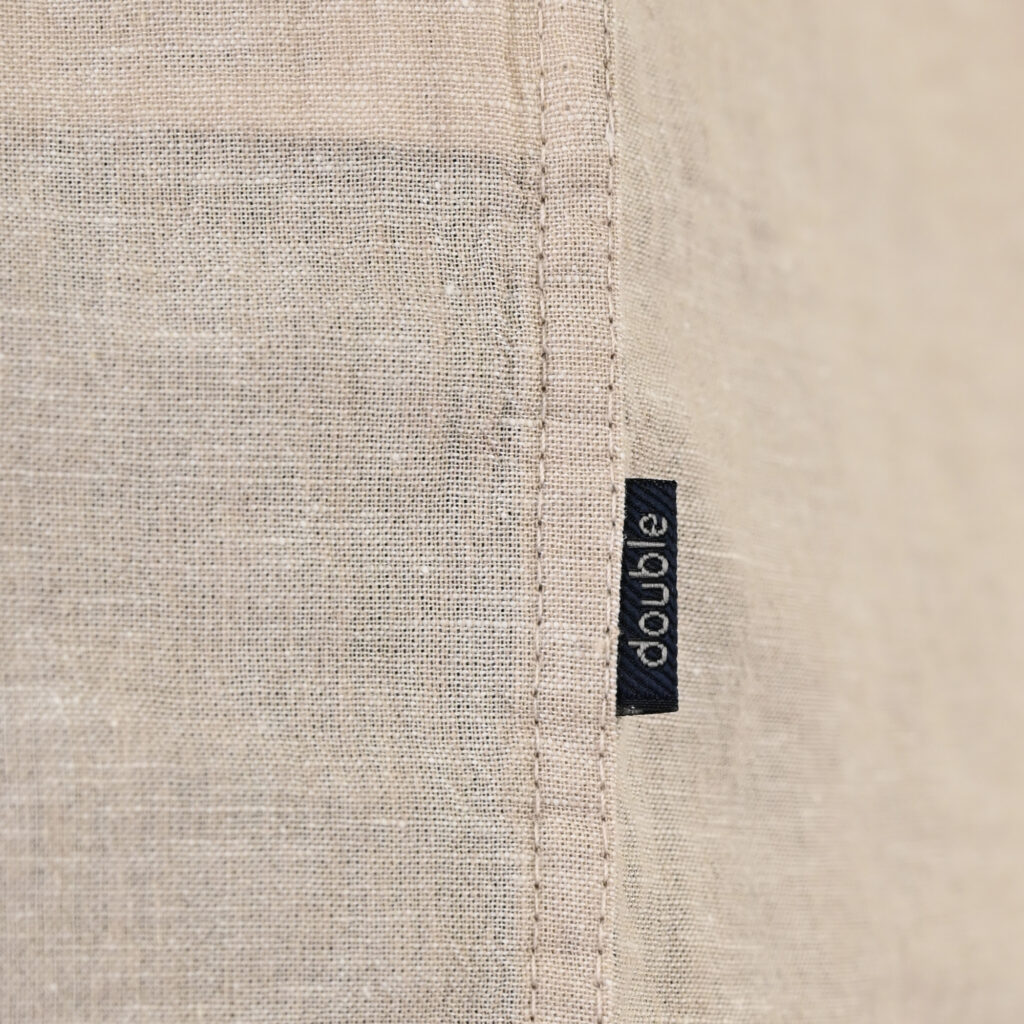 261GS-5200 SHIRT LINEN WITH MAO COLLAR, HALF BUTTON PLACKET, CHEST POCKET AND LONG SLEEVES BEIGE