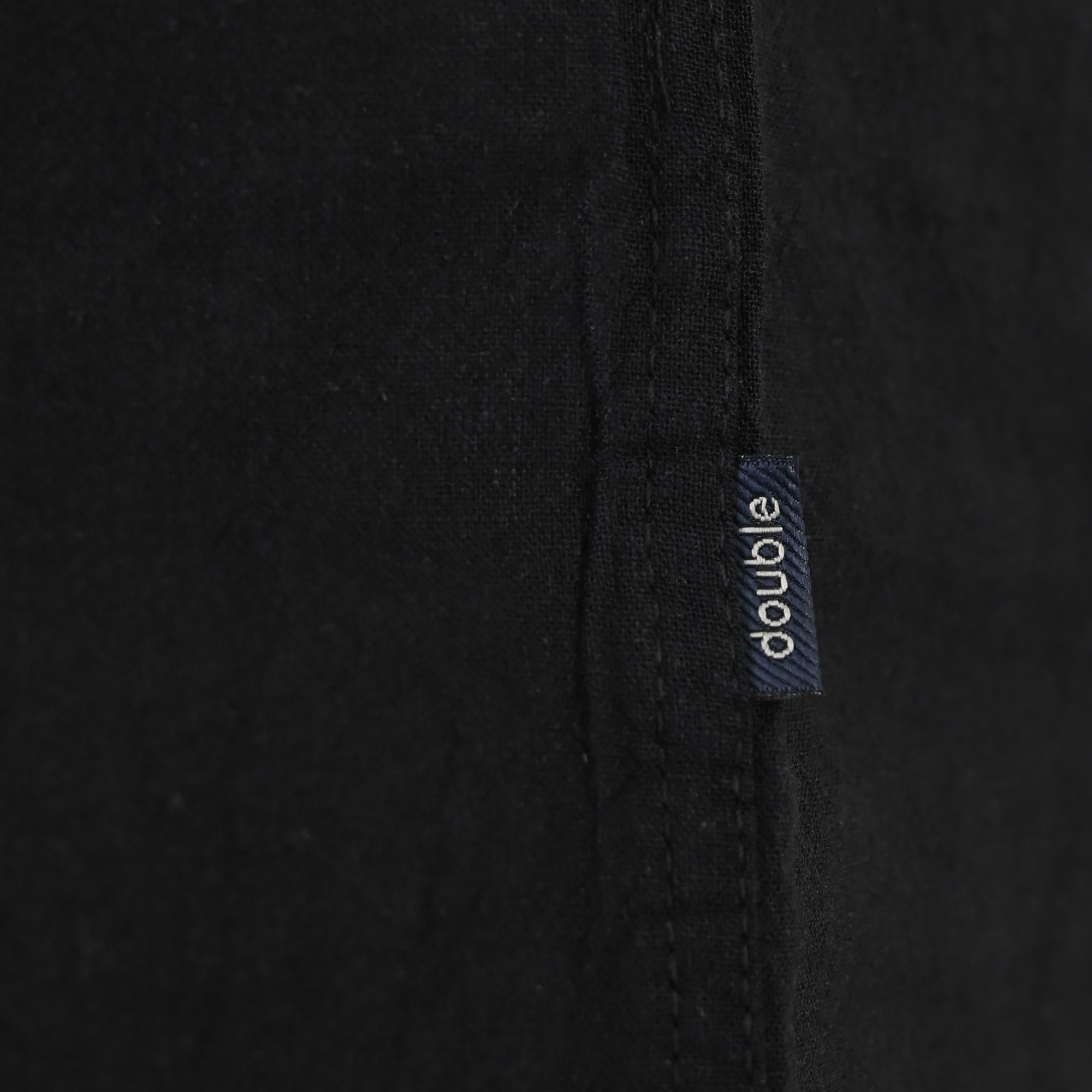 261GS-5200 SHIRT LINEN WITH MAO COLLAR, HALF BUTTON PLACKET, CHEST POCKET AND LONG SLEEVES BLACK - Image 6