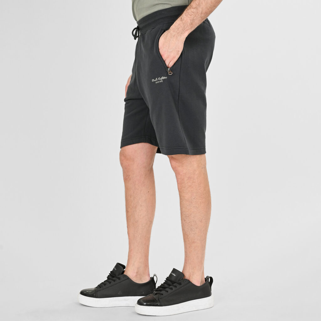 261MS-6031 MS SHORTS WITH ZIPPERS AT POCKETS (TERRY FLEECE) SHADOW GREY