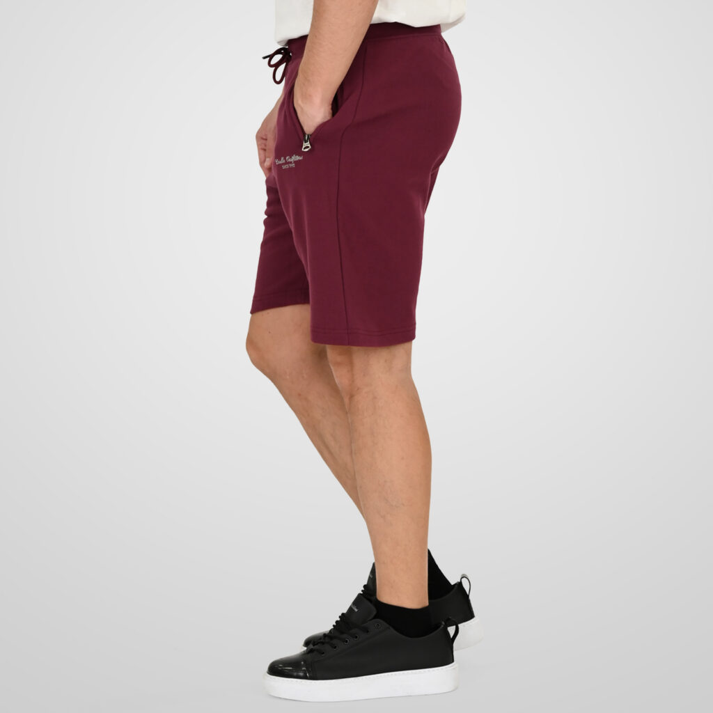 261MS-6031 MS SHORTS WITH ZIPPERS AT POCKETS (TERRY FLEECE) DK RASPBERRY