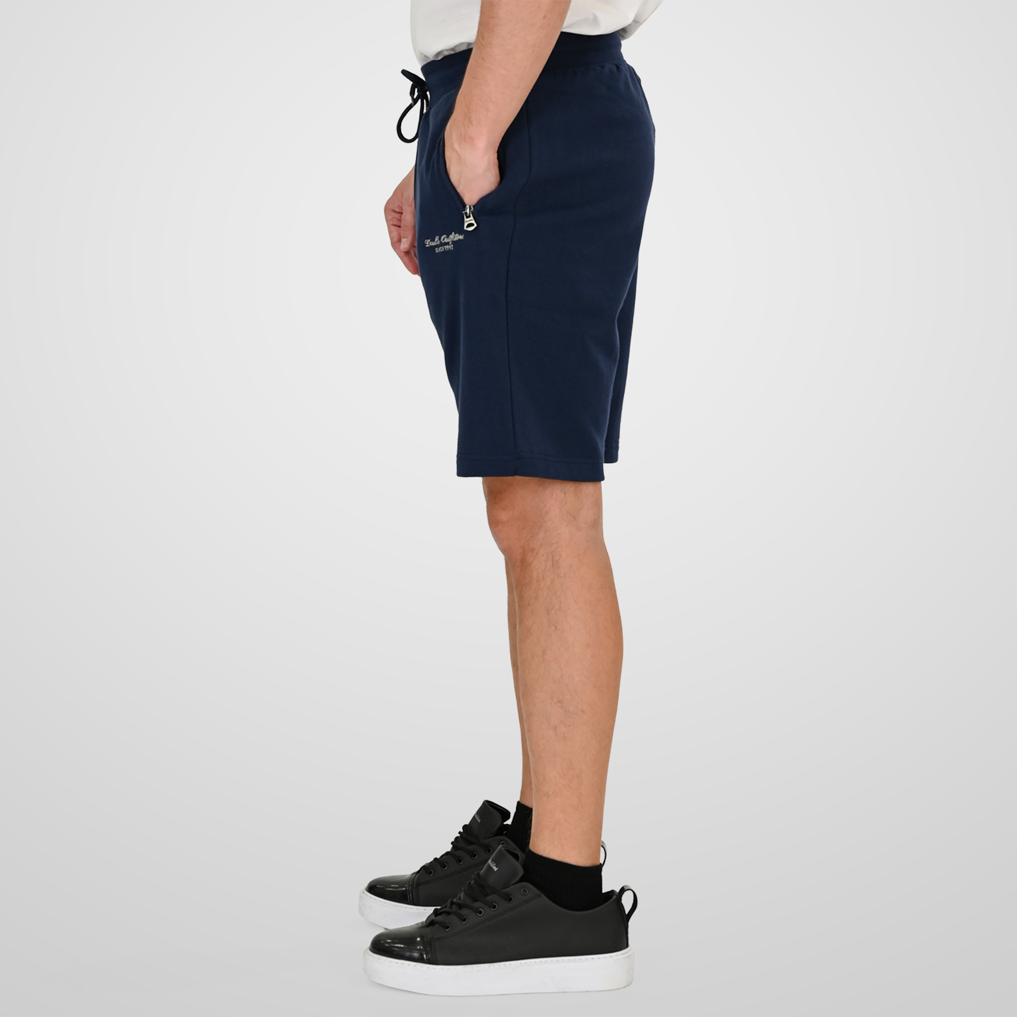 261MS-6031 MS SHORTS WITH ZIPPERS AT POCKETS (TERRY FLEECE) NAVY BLUE - Image 3