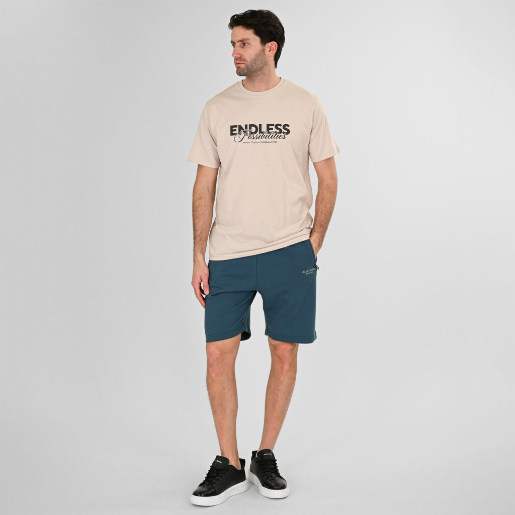 261MS-6031 MS SHORTS WITH ZIPPERS AT POCKETS (TERRY FLEECE) DEEP TEAL