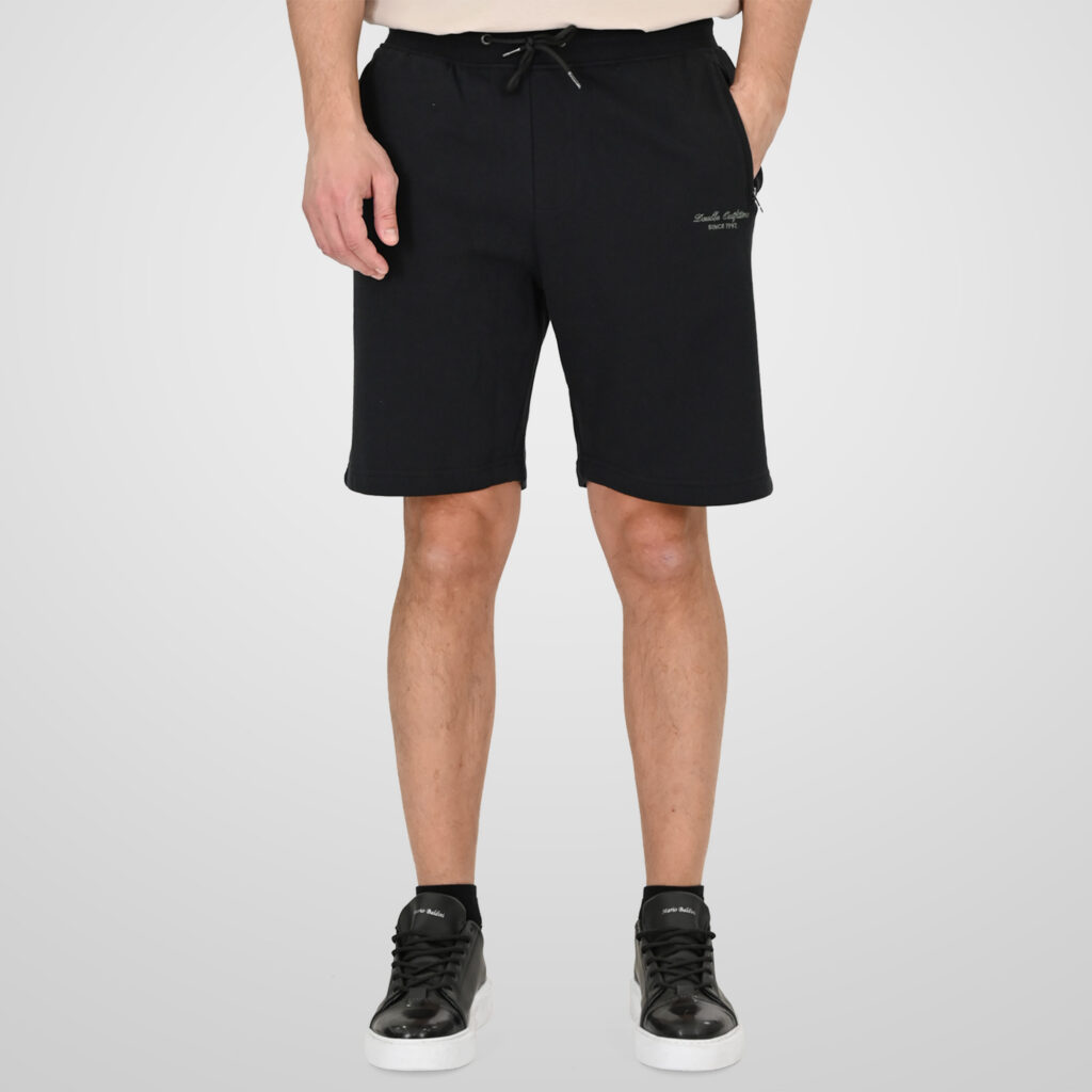 261MS-6031 MS SHORTS WITH ZIPPERS AT POCKETS (TERRY FLEECE) BLACK