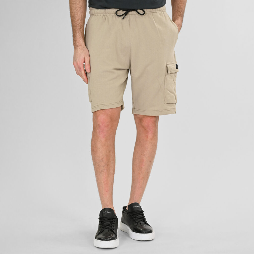 261MS-6032 MS SHORTS WITH CARGO POCKETS (TERRY FLEECE) STONE BEIGE