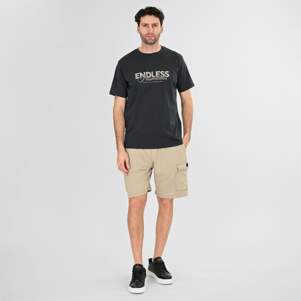 261MS-6032 MS SHORTS WITH CARGO POCKETS (TERRY FLEECE) STONE BEIGE