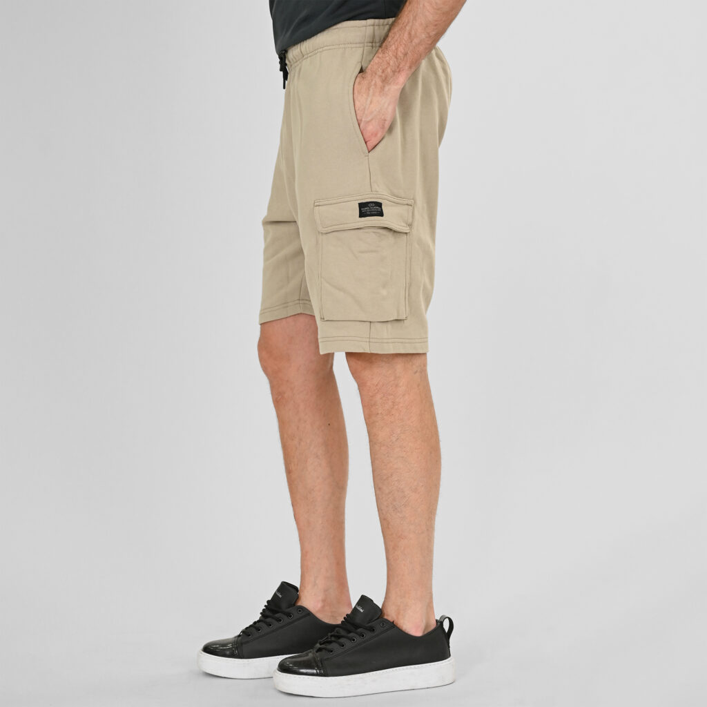 261MS-6032 MS SHORTS WITH CARGO POCKETS (TERRY FLEECE) STONE BEIGE