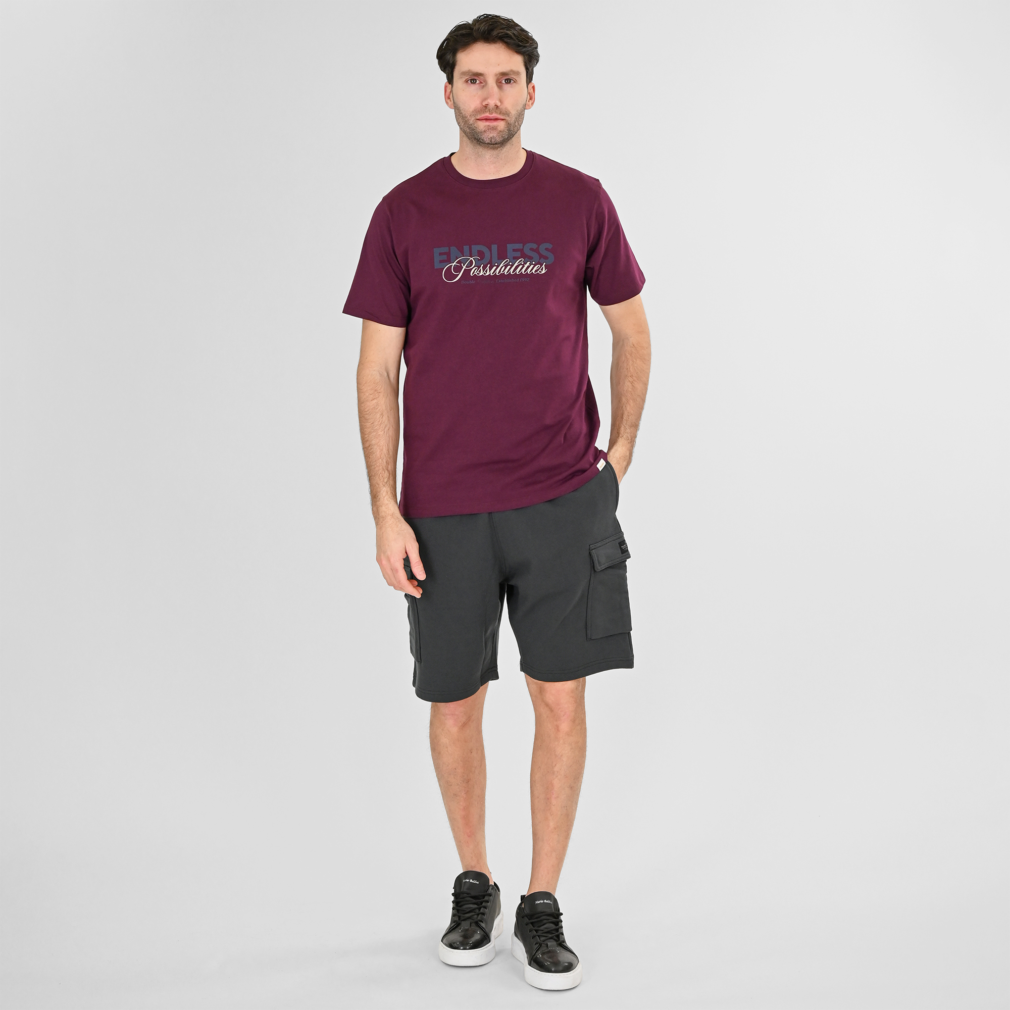 261MS-6032 MS SHORTS WITH CARGO POCKETS (TERRY FLEECE) SHADOW GREY - Image 2