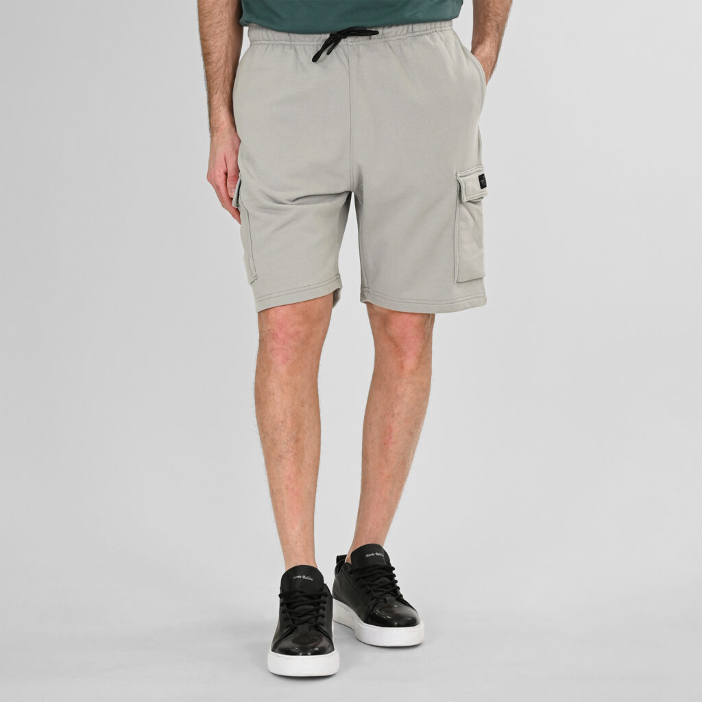 261MS-6032 MS SHORTS WITH CARGO POCKETS (TERRY FLEECE) LT GREY