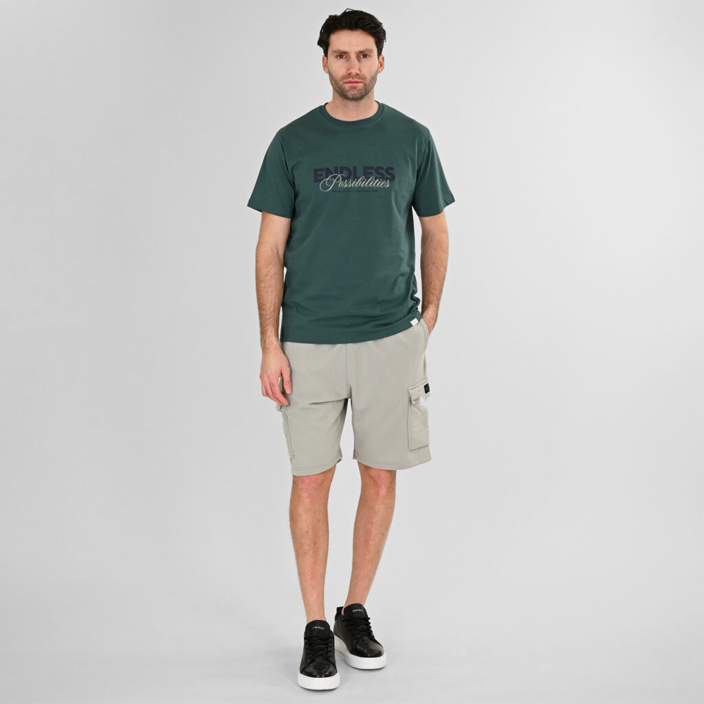 261MS-6032 MS SHORTS WITH CARGO POCKETS (TERRY FLEECE) LT GREY