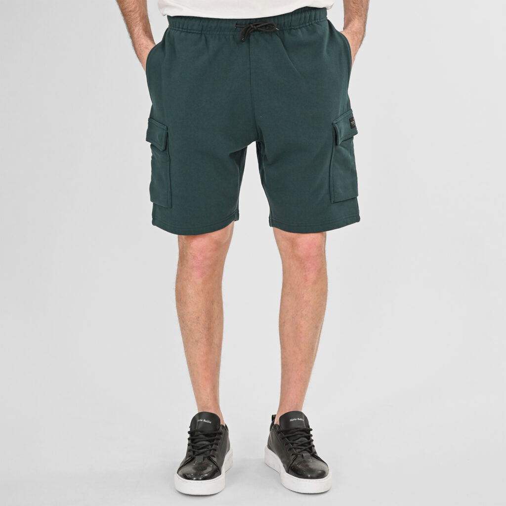 261MS-6032 MS SHORTS WITH CARGO POCKETS (TERRY FLEECE) FOREST GREEN