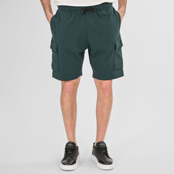 261MS-6032 MS SHORTS WITH CARGO POCKETS (TERRY FLEECE) FOREST GREEN