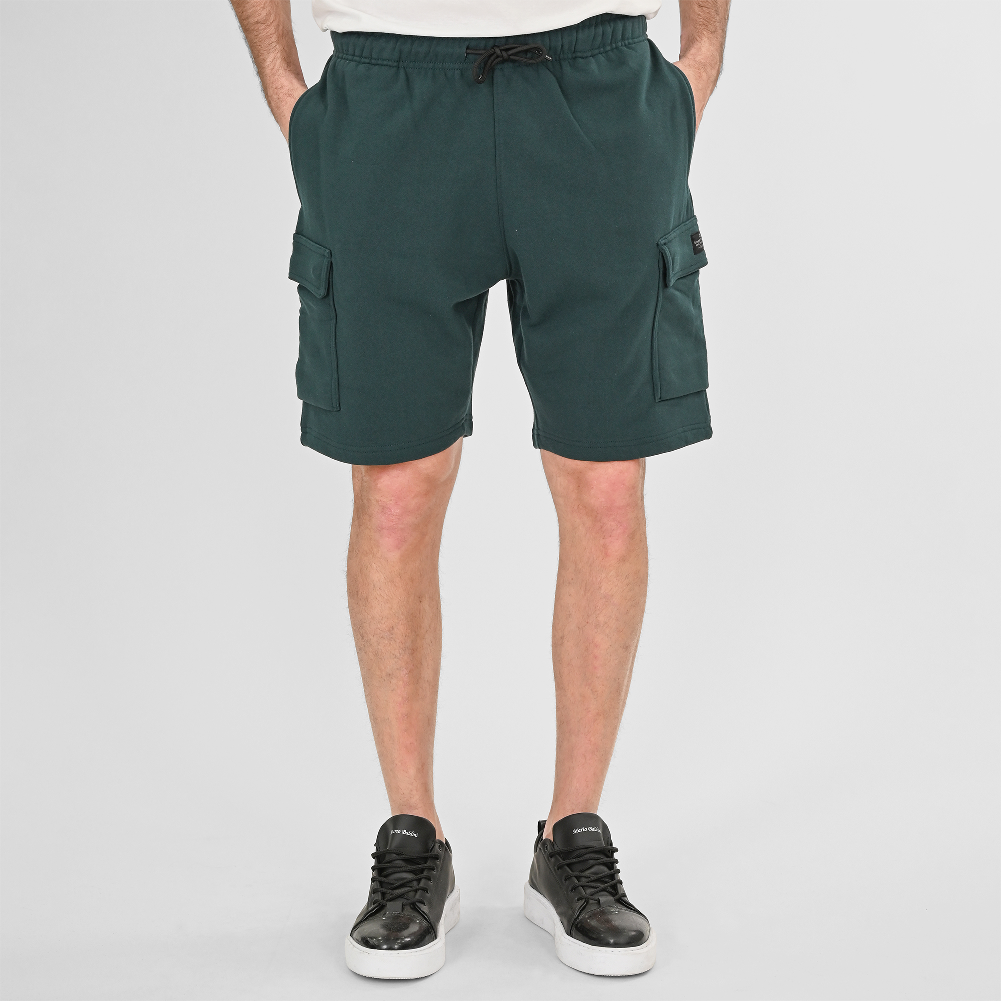 261MS-6032 MS SHORTS WITH CARGO POCKETS (TERRY FLEECE) FOREST GREEN - Image 1