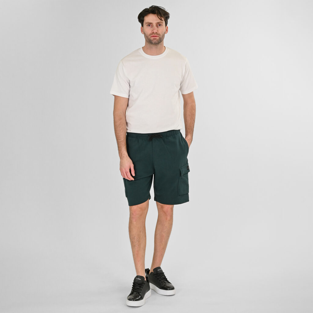 261MS-6032 MS SHORTS WITH CARGO POCKETS (TERRY FLEECE) FOREST GREEN