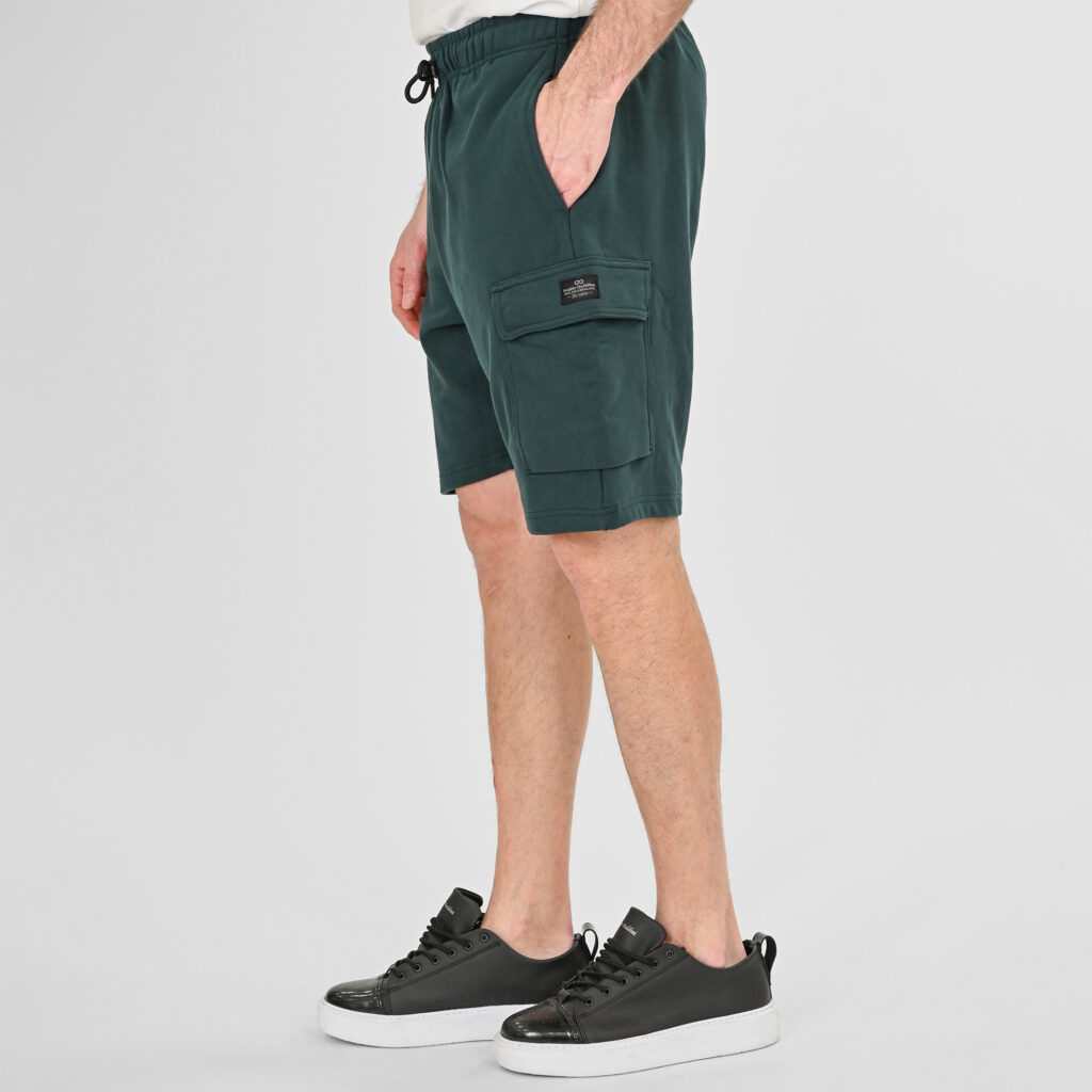 261MS-6032 MS SHORTS WITH CARGO POCKETS (TERRY FLEECE) FOREST GREEN